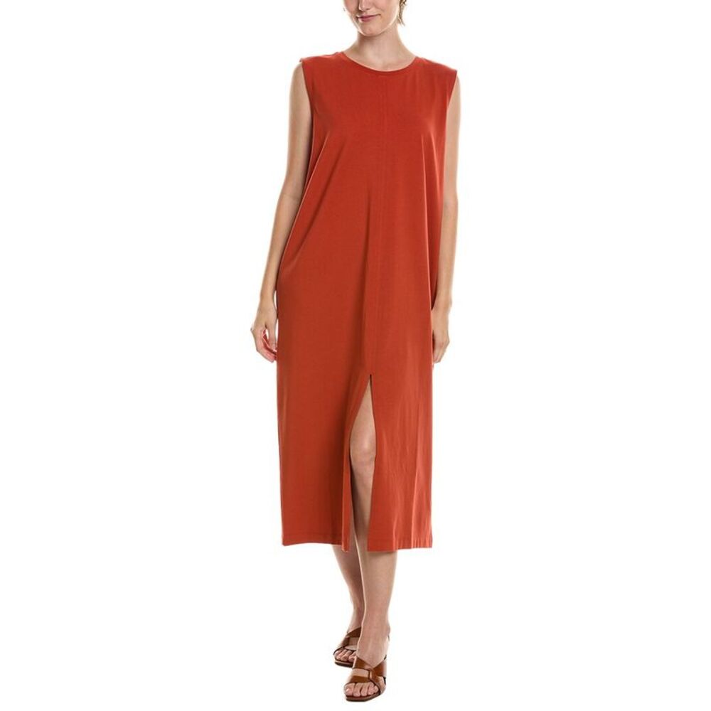 Eileen Fisher Womens  Solid Midi Dress, Blue